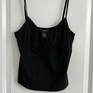 Express black crop top (skinny straps)